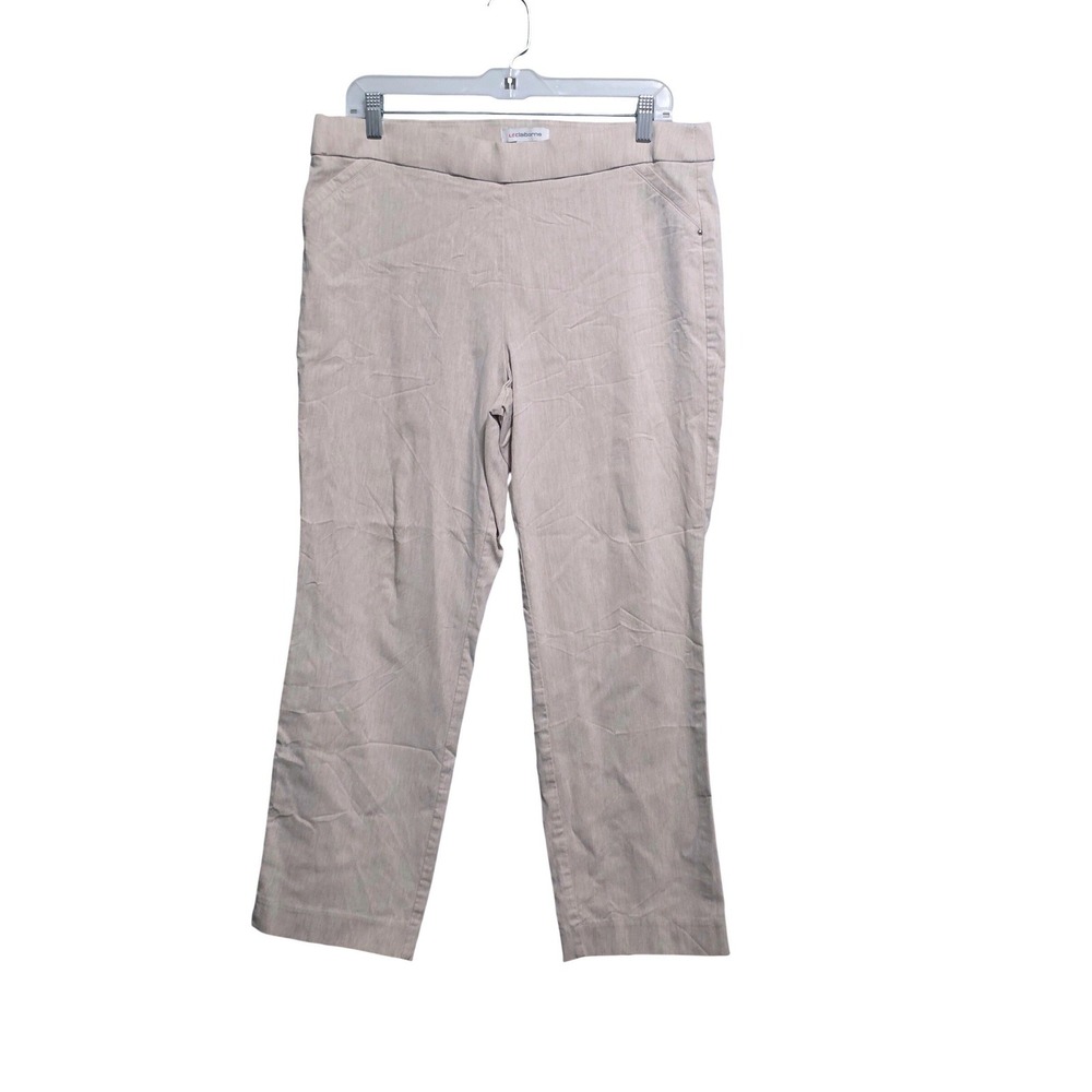Liz Claiborne April Womens Beige Pull On Straight Leg Dress Pants Size 14